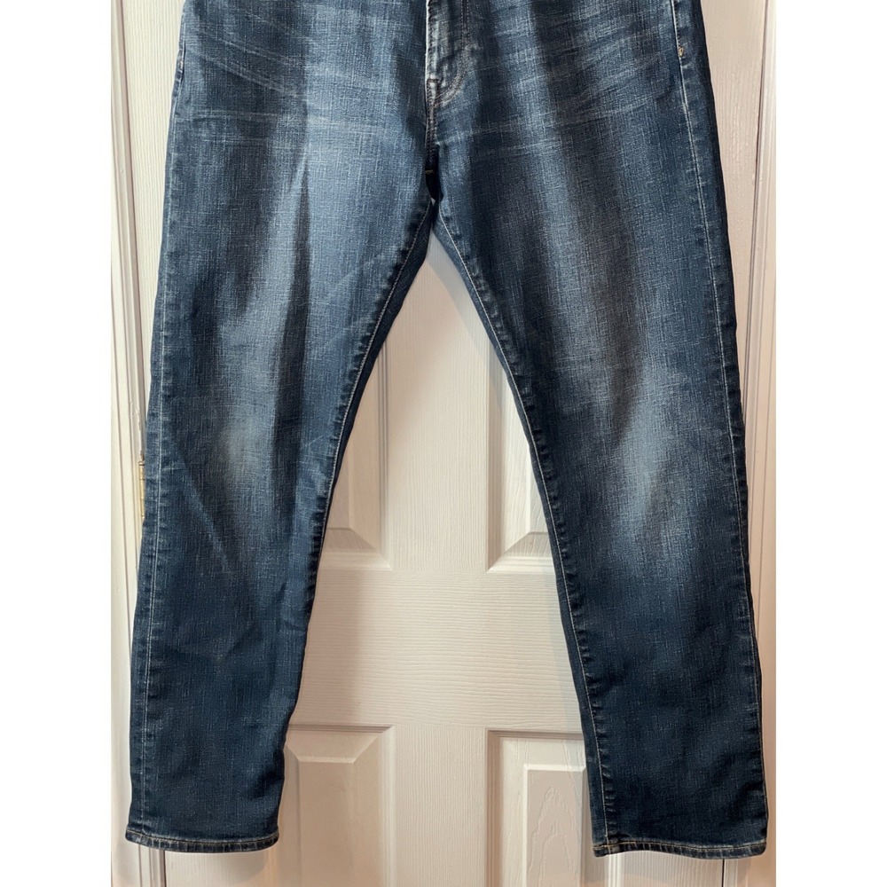Gap Athletic Taper Mens Jeans 32x30 Dark Tinted Stretch Denim Indigo Faded - Picture 3 of 13